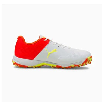 PUMA 19 FH Rubber Red Blast - Yellow Alert White Cricket Shoe